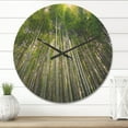 thumbnail image 2 of Designart 'Bamboo Tree Forest of Kyoto Japan' Rustic Wood Wall Clock, 2 of 5