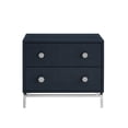 thumbnail image 2 of Nicole Miller Daenerys MDF Side Table, 2 Drawers, Navy/Chrome, 23.7L x 16W x 21H, 2 of 10