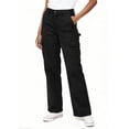 thumbnail image 2 of TRGPSG Women's High Waisted Cargo Pants, Wide Leg Baggy Y2K Streetwear Trousers, 7-Pocket Cotton Twill Hiking Pants for Work, Outdoor & Casual,Black Size M, 2 of 6