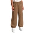 thumbnail image 3 of SHTXOZHI Corduroy Print Pants For Girls Elastic Waist Loose Casual Bottoms Warm Breathable Elastic Cuffed Jogger Pants, 3 of 5