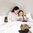 thumbnail image 5 of Homewish Boys Girls Kawaii Black Ribbon Bow Full Size Comforter Sets 3-Piece,Animal Leopard Bedding Comforter Set,Woodland Safari Cheetah Lightweight Bedding Sets,Breathable Home Decor, 5 of 8