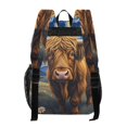 thumbnail image 3 of ALAZA Clear Backpack Highland Cattle Oil Pattern PVC Transparent BookBag, 3 of 7