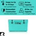 thumbnail image 3 of RTIC 45 QT Ultra-Tough Rotomolded Hard-Sided Ice Chest Cooler, Seafoam Green, Fits 58 Cans, 3 of 5