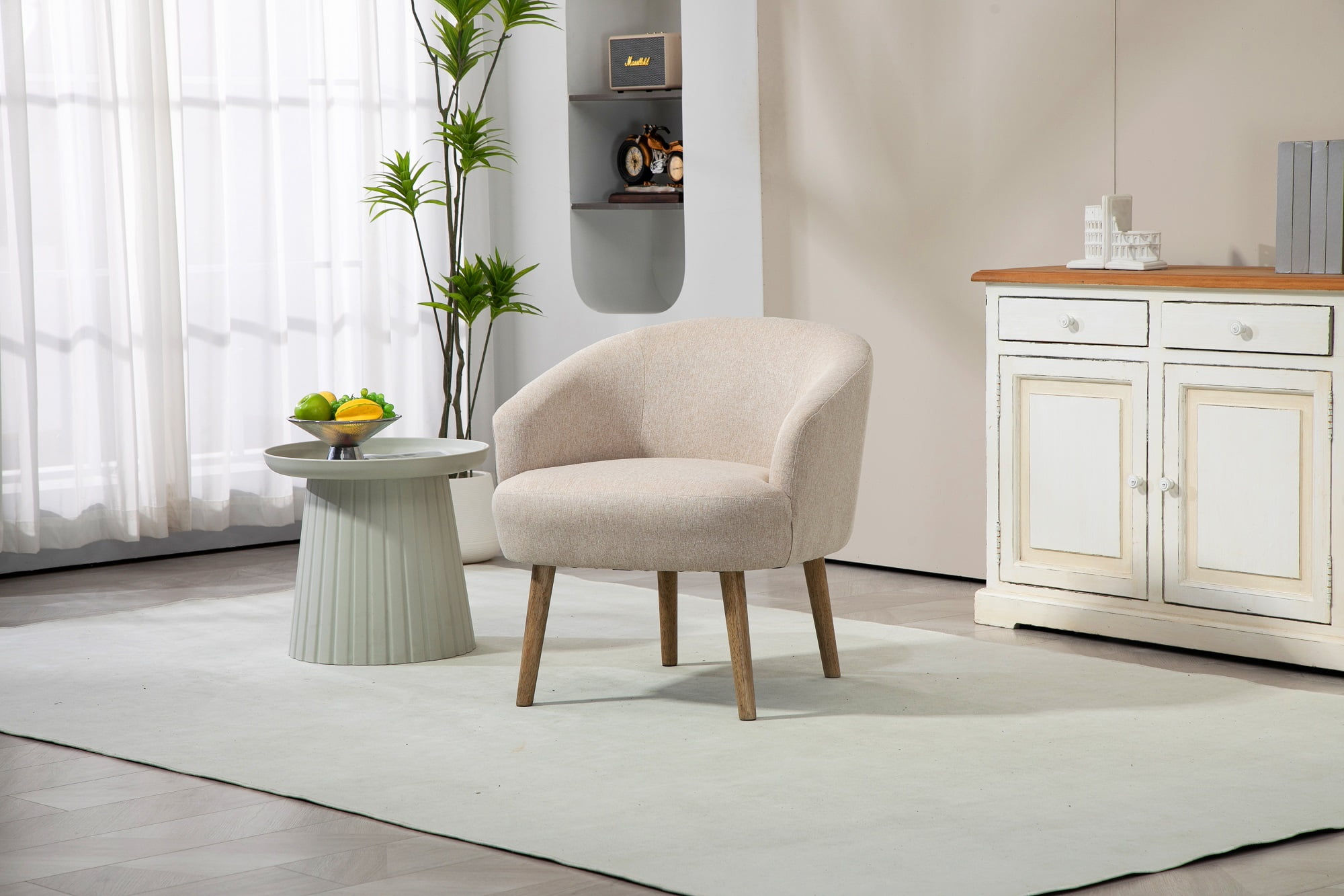 Mainstays Curved Textured Chair Beige