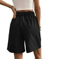 thumbnail image 7 of Lroveb High Waisted Shorts for Women Womens Shorts Casual Summer 2024 Trendy Elastic Back Wide Leg With Pockets Knee Length Pleated Black, 7 of 7