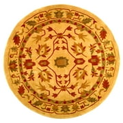 Camel & Rust Hand-Tufted Round Wool Rug
