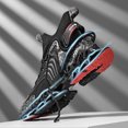 thumbnail image 2 of Men's High-Top Knit Blade-Sole Sneakers, Lightweight Lace-Up Athletic Shoes with Futuristic Glow Design for Streetwear, Running, and Casual Wear, 2 of 10