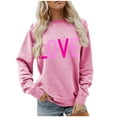 thumbnail image 4 of Penkiiy Love Heart Print Sweatshirts Women Long Sleeve Pullover Tops Casual Blouse M Pink, 4 of 5