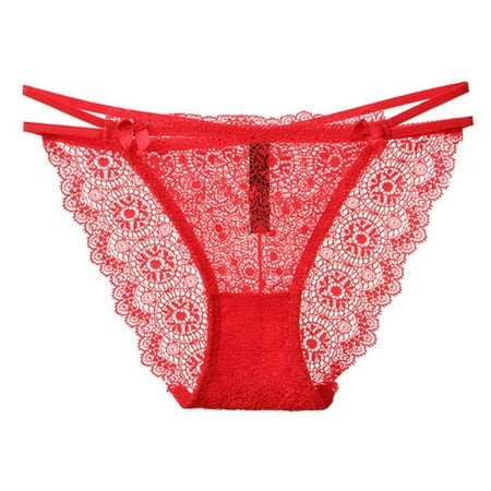 

Gallickan Womens Thongs 2023 Womens Lace G-string Underwear Low Waist Lace Hollow Out Panties Ladies Briefs No Show Thongs for Women