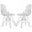 Clear, variant on LeisureMod Dining Chair in Acrylic with Chrome Eiffel Base and Curved Back Design Lightweight Easy Assembly for Modern Home, Kitchen, Cafes Cresco Collection Set of 2 Clear