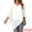 White, variant on Women's Flowy V Neck Chiffon Blouse Asymmetrical Top M Purple
