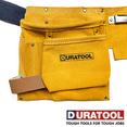 thumbnail image 4 of DURATOOL Suade Leather Tool Belt and Work Apron with 11 Pockets, 2 Pouches for Tools plus 2 Hammer Loops - For Contractors, Plumbers, Carpenter Heavy Duty Tool Belts for Men and Women Small to X Large, 4 of 5