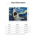 thumbnail image 5 of Yiaed Vintage Starry Sky Shark Print Blanket Throw Blanket Soft Cozy Flannel Blanket for Home Bed Sofa Couch Chair-80"x60", 5 of 6