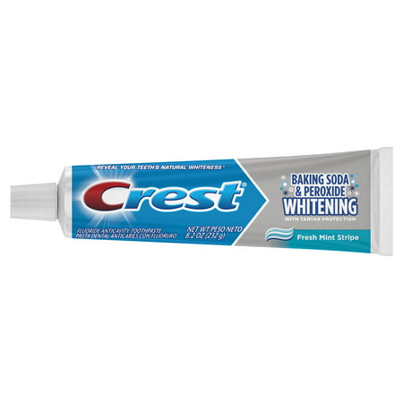 Crest Baking Soda & Peroxide Whitening with Tartar Protection Toothpaste, Fresh Mint, 8.2 (Best Toothpaste For Tartar Removal)