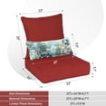thumbnail image 4 of Aoodor 22" x 24" Patio Chair Cushions Set, Memory Foam Outdoor Deep Seat Cushions (1 Seat, 1 Back, 1 Lumbar Pillow) - Red, 4 of 8