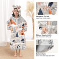 thumbnail image 3 of FORMRS Wearable Blanket Hoodie with Sleeves for Kids Cozy Flannel Sweatshirt, Cartoon Gray Houses, 3 of 7