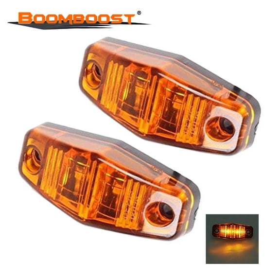 8PCS 12V–30V Amber LED Side Marker Lights for Truck Trailer – IP67 Waterproof, Plug-and-Play Wide Warning Lights, Yellow
