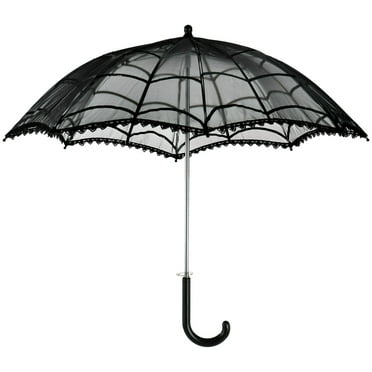 Black Sheer Parasol Spiderweb Design Halloween Costume Accessory 1/PC