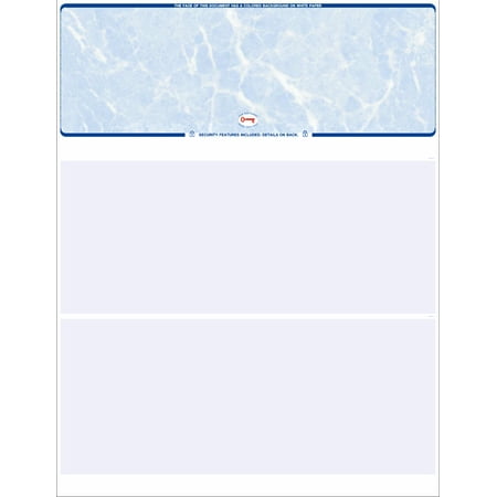 Blank Check Stock - 250 Blank Computer Check Stock - Check on Top - Blue (Marble Blue)