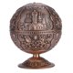 thumbnail image 1 of Cenicero artesanal de arte vintage, bola redonda de metal, patrón estampado, decoración de regalo (bronce rojo), 1 of 9