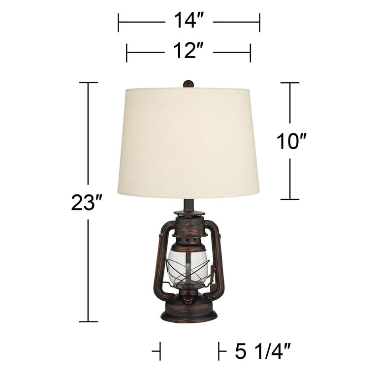Electric Lantern Table Lamp ANTIQUED COPPER-BRONZE