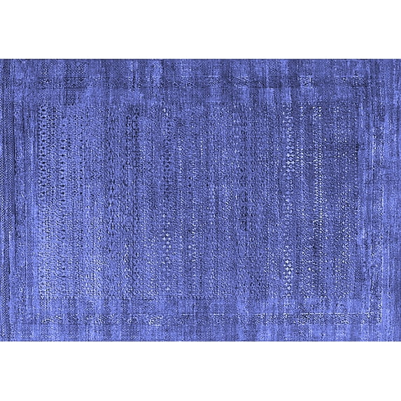 Ahgly Company Machine Washable Indoor Rectangle Oriental Blue Industrial Area Rugs, 2' x 4'