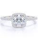 thumbnail image 1 of JeenMata Anillo de Compromiso con Halo de Moissanita de Corte Redondo de 1 Quilate en Oro Blanco de 18 K sobre Plata, 1 of 6