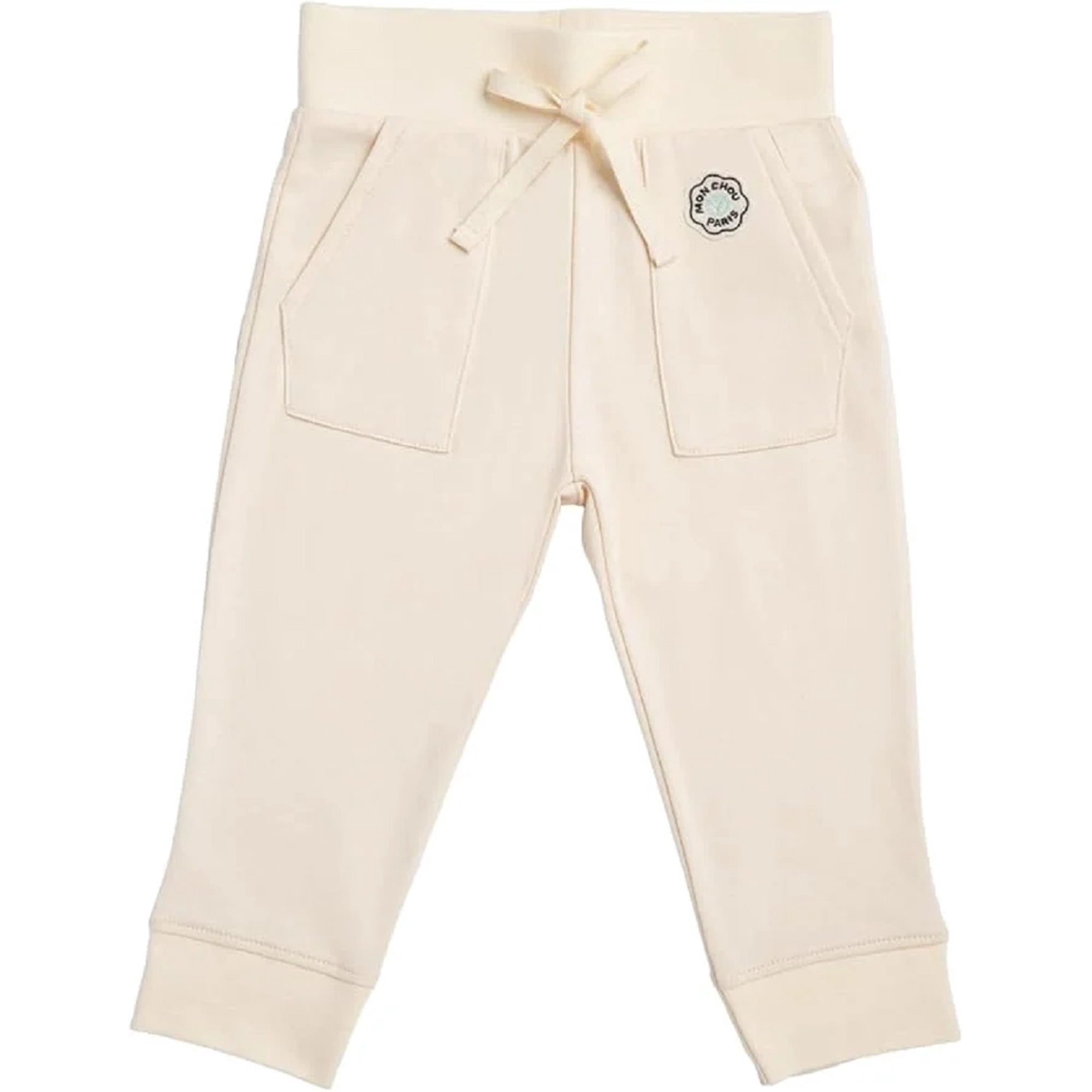 MON CHOU Baby Jogger Pocket Pants, 100% Organic Pima Cotton Pull-On Sweatpants, Security Tracker Pocket, Sizes 0-24 Months