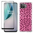 thumbnail image 1 of Slim-Fit Protective Phone Case compatible with Motorola Moto One 5G UW, with Tempered Glass Screen Protector, by OneToughShield ® - Cheetah Pink, 1 of 3