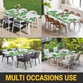thumbnail image 5 of St. Patrick's Day Table Cloths for 5 Foot Rectangle Tables, Lucky Shamrock Watering Can Gnomes Daisy Wood Patio Waterproof Elastic Fitted Tablecloths, Washable Rectangular Table Cover for Camping, 5 of 8