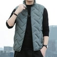 thumbnail image 1 of Styesk Vestes pour Hommes Mode Homme Couleur Unie Col Chaud Sans Manches Veste Décontractée, 1 of 4