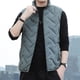 thumbnail image 1 of Puntoco Chaqueta Informal Sin Mangas Y Cálida Con Cuello De Color Liso A La Moda Para Hombre, 1 of 4