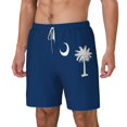 thumbnail image 5 of Mens South Carolina Flag 2 in 1 Quick Dry Swim Trunks with Compression Liner Beach Shorts, 5 of 6