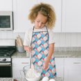 thumbnail image 4 of Blue Red Checkered Pattern Kids Aprons for Girls and Boys,Adjustable Neck Strap Toddler Aprons for Kids Cooking Baking, 4 of 6