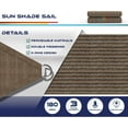 thumbnail image 3 of Toldo vela de sombra triangular rectangular para exteriores, 22' x 24.6', con protección UV, para patio, porche, pérgola, terraza, jardín (marrón), 3 of 8