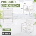 thumbnail image 3 of SERWALL 4 Piece Patio Bistro Set with Umbrella, All-Weather HDPE Outdoor Furniture with 2 Chairs & Side Table for Porch, Balcony & Deck, White, 3 of 8