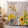 thumbnail image 2 of Rustic Spring Summer Sunflowers Butterfly Shower Curtain for Bathroom, Wooden Board Western Barn Door Farmhouse Bath Curtain, Fabric Vintage Daisy Floral Botanical Decor Curtain with Hooks 72X84IN, 2 of 6