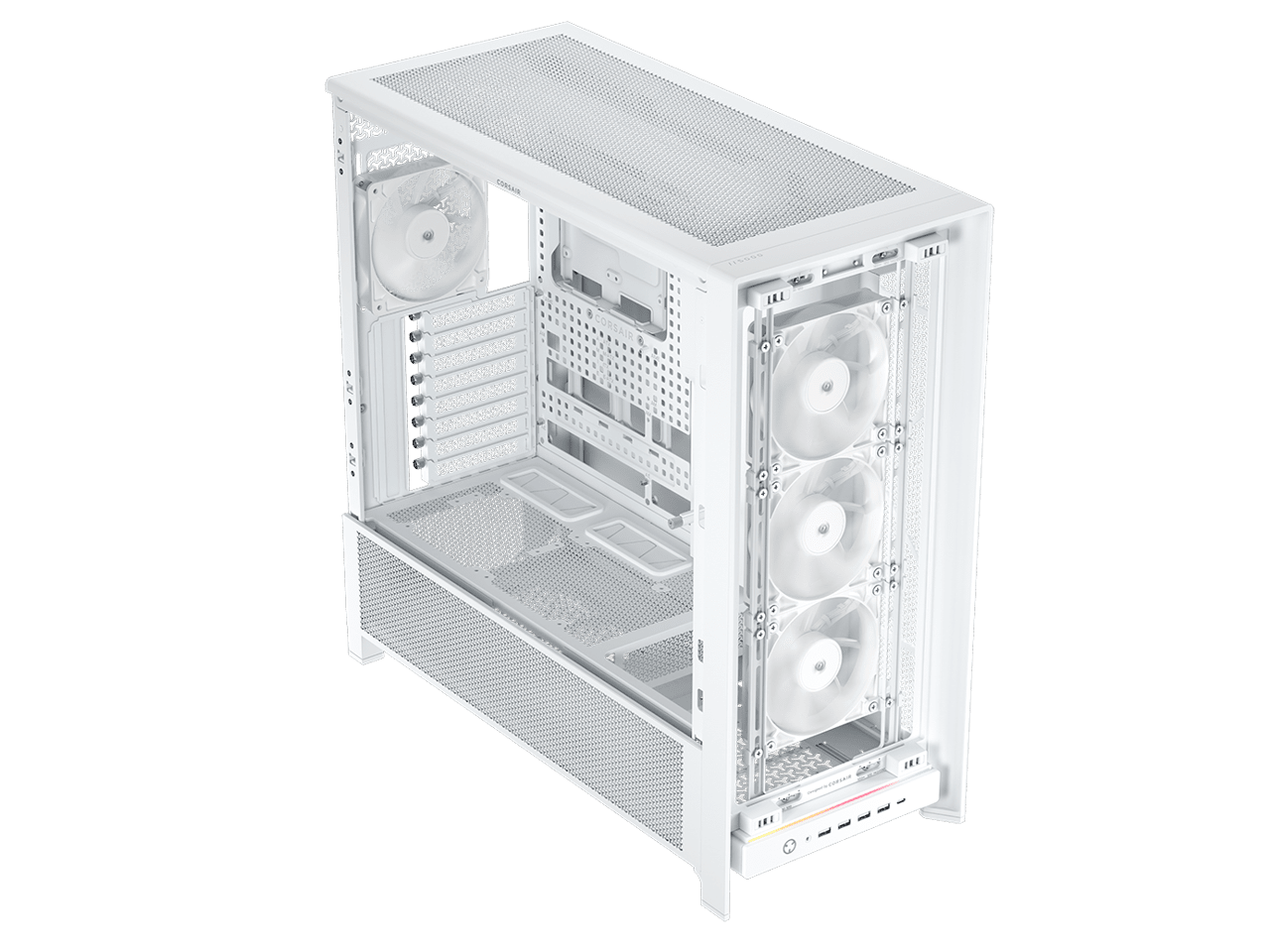 CORSAIR FRAME 5000D RS Modular High Airflow Mid-Tower PC Case, White – Fully Customizable Design –  InfiniRail™ Fan Mounting System – Fits Multiple 360mm Radiators or a 420mm Radiator – Reverse Mother