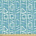 thumbnail image 2 of Ambesonne Ethnic Fabric by the Yard Upholstery, Bicolor Geometric Shapes, 1 Yard, Blue and White, 2 of 5