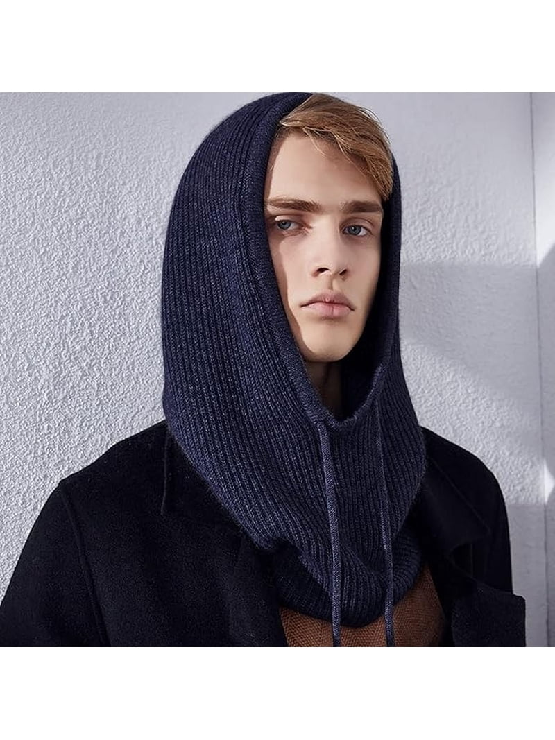 Hooded Scarf Hat Knit Balaclava, Women Beanie Skull Cap with  display picture 2
