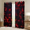 thumbnail image 2 of Manfei Neon Gradient Geometric Black Out Curtains for Boys, Modern Honeycomb Curtains Pack of 2 (42x63 Each), Chic Red Abstract Bedroom Curtains, Curtains and Drapes Room Decor, 2 of 6