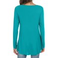 thumbnail image 3 of Aayomet Long Sleeve Tops For Women Women's Long Sleeve Color Block Cute Shirt Round Neck Casual Tops,Green L, 3 of 4