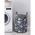 thumbnail image 3 of Floral Laundry Bag, Oriental Blossom Motifs Boho Classic Petals Shabby Retro Vintage Art, Basket with Handles Drawstring Closure for Laundromats, 13" x 19", Night Blue and Multicolor, by Ambesonne, 3 of 4