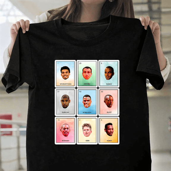 Spurs Wembanyama And Legends San Antonio Basketball Fan Sport Art Unisex T-Shirt, for men & women, up to size 5XL.