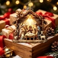 thumbnail image 4 of House-Shaped Manger Nativity Acrylic Christmas Ornament, Sublimation Printed Religious Hanging Decor, Traditional Nativity Keepsake for Tree, Wall & Car, 3.15 in,H, 4 of 6