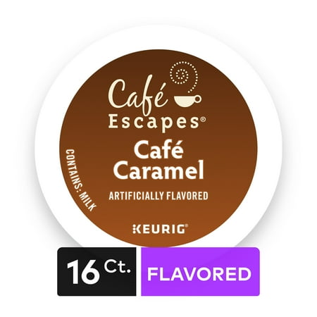 Café Escapes Café Caramel Keurig Single-Serve K-Cup Pods, 16 Count