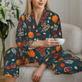 thumbnail image 6 of Fotbe Autumn with Pumpkins Pattern Long Sleeve Pajama Set for Women,Sleepwear Set,2-piece Loungewear Set,Soft PJs Comfy Nightwear with Pockets -XX-Large, 6 of 7
