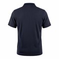 thumbnail image 7 of Mens Polo Shirts Solid Color Summer Casual Knit Short Sleeve Button Down with Pattern Business Collar Breathable Golf T Shirts for Man Navy L, 7 of 7