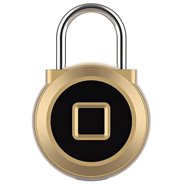 Methold Candado de huella dactilar P10BF, aplicación Bluetooth, candado electrónico inteligente, bloqueo sin contraseña para el hogar con Electrónica oro