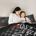 thumbnail image 4 of Feelyou Cartoon Motorcycle Lover Bedding Comforter Set 7pcs, Dirt Bike Sports Queen Bedding Sets, Teens Kids Boys Girls Reversible Queen Sheet Sets, Breathable Home Decor, 4 of 7